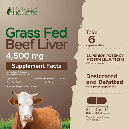 Premium grass-fed beef liver capsules made from pasture-raised Argentine cattle.