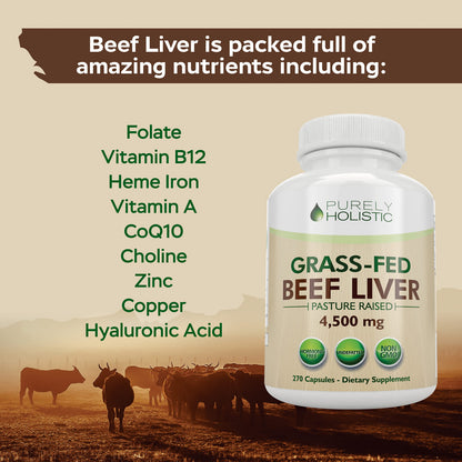 Close-up of Purely Holistic whole-food organ supplement capsules for daily energy.