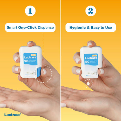 Vegetarian and gluten free Lactrase pills for lactose digestion support