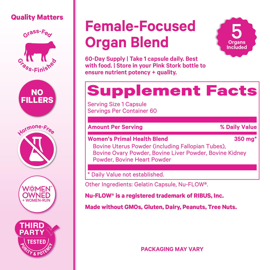 Pink Stork hormone support supplement container