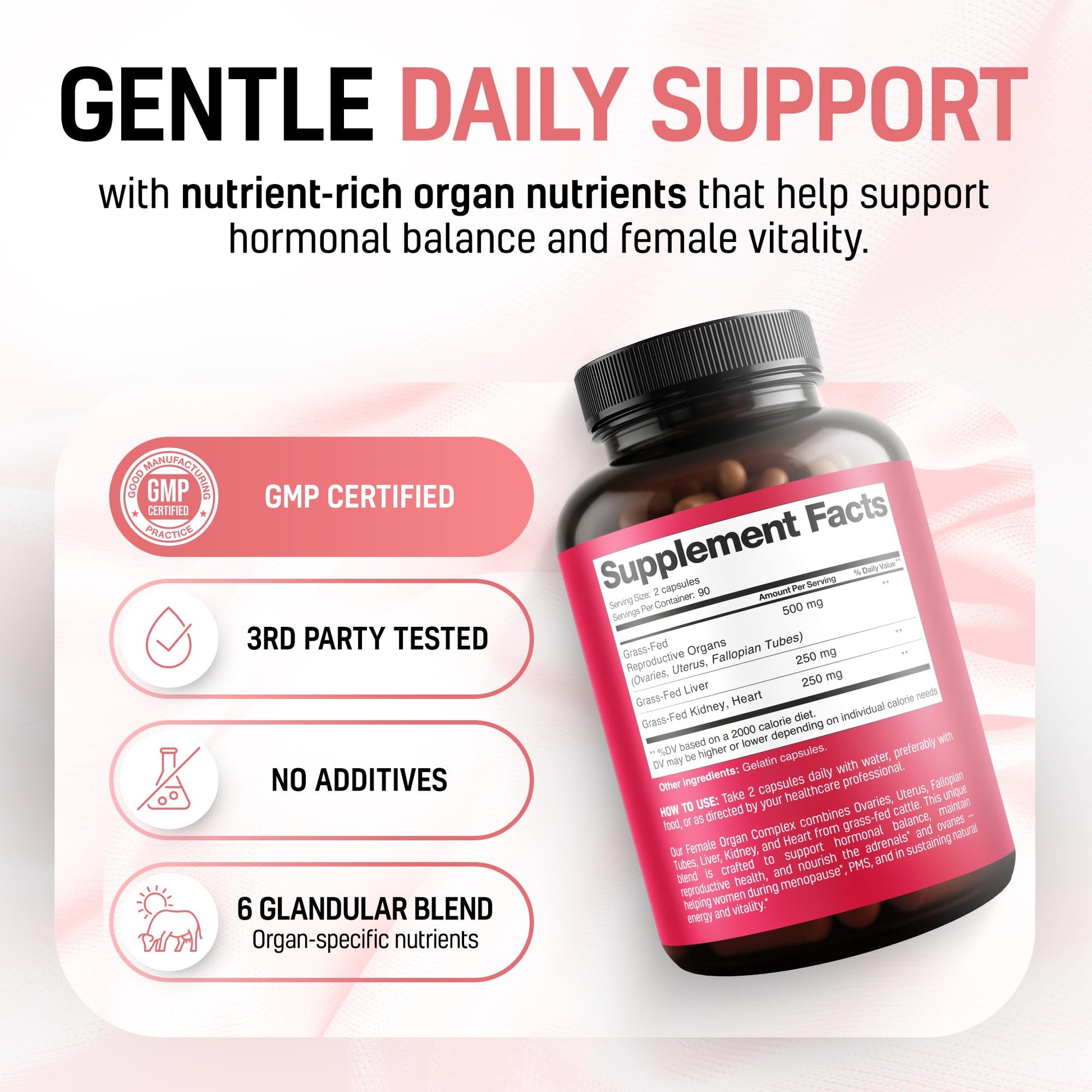 Next Form beef organ capsule ingredient label