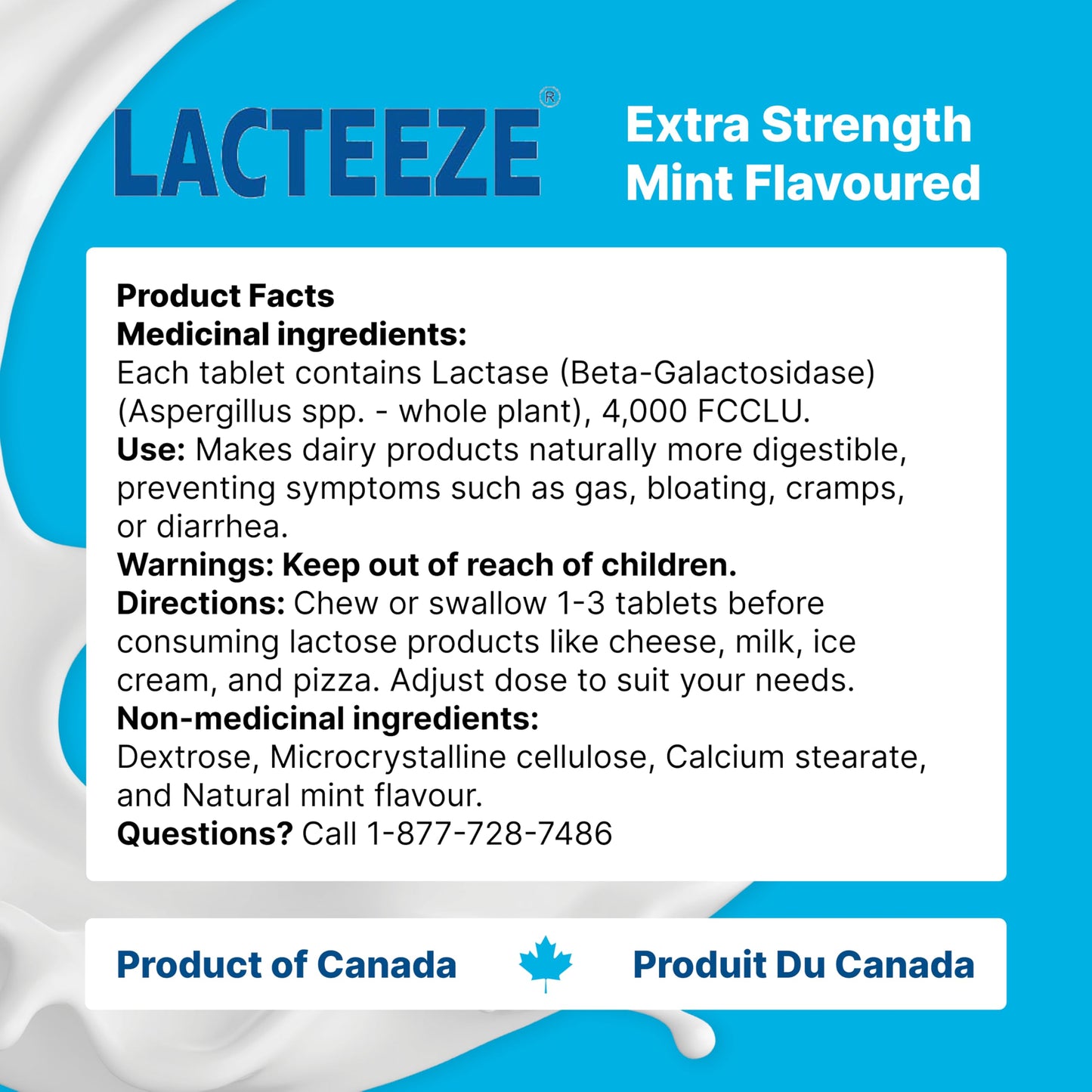 Lacteeze lactase enzyme 100 count dietary supplement for natural gas and bloating relief