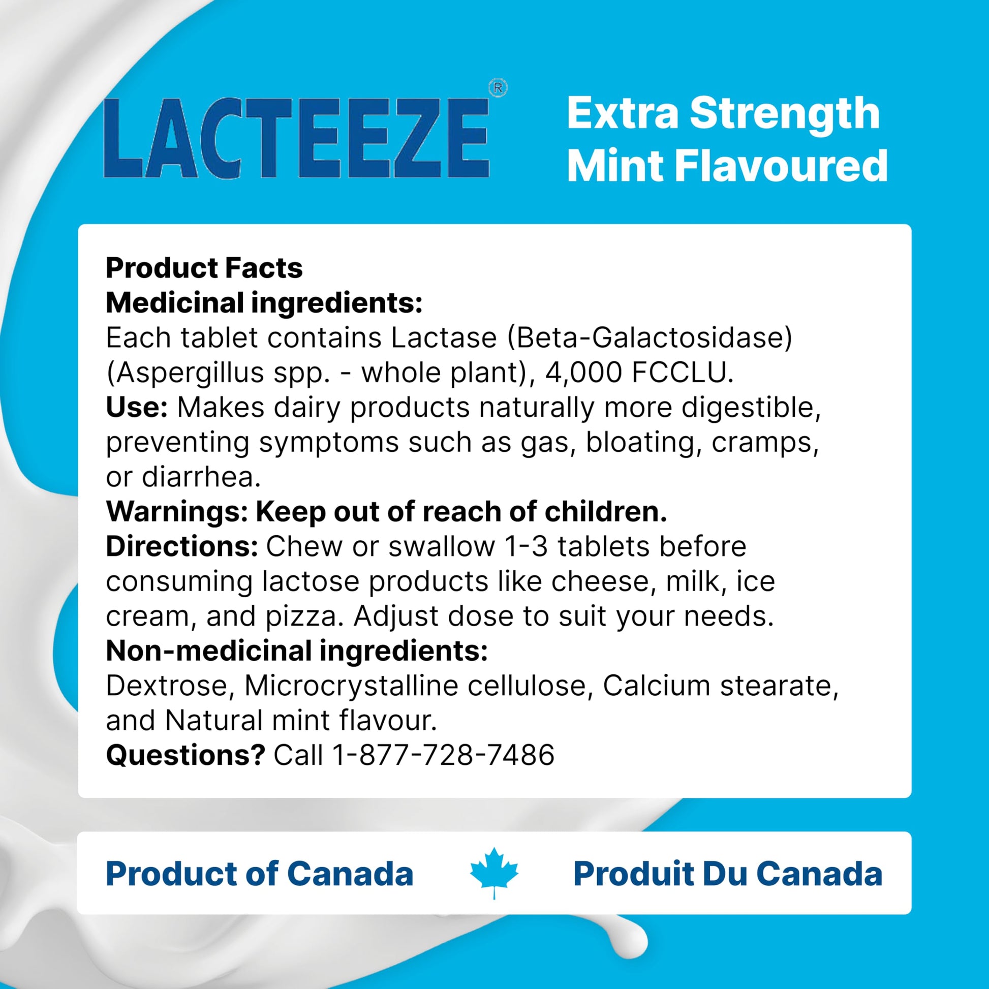 Lacteeze lactase enzyme 100 count dietary supplement for natural gas and bloating relief