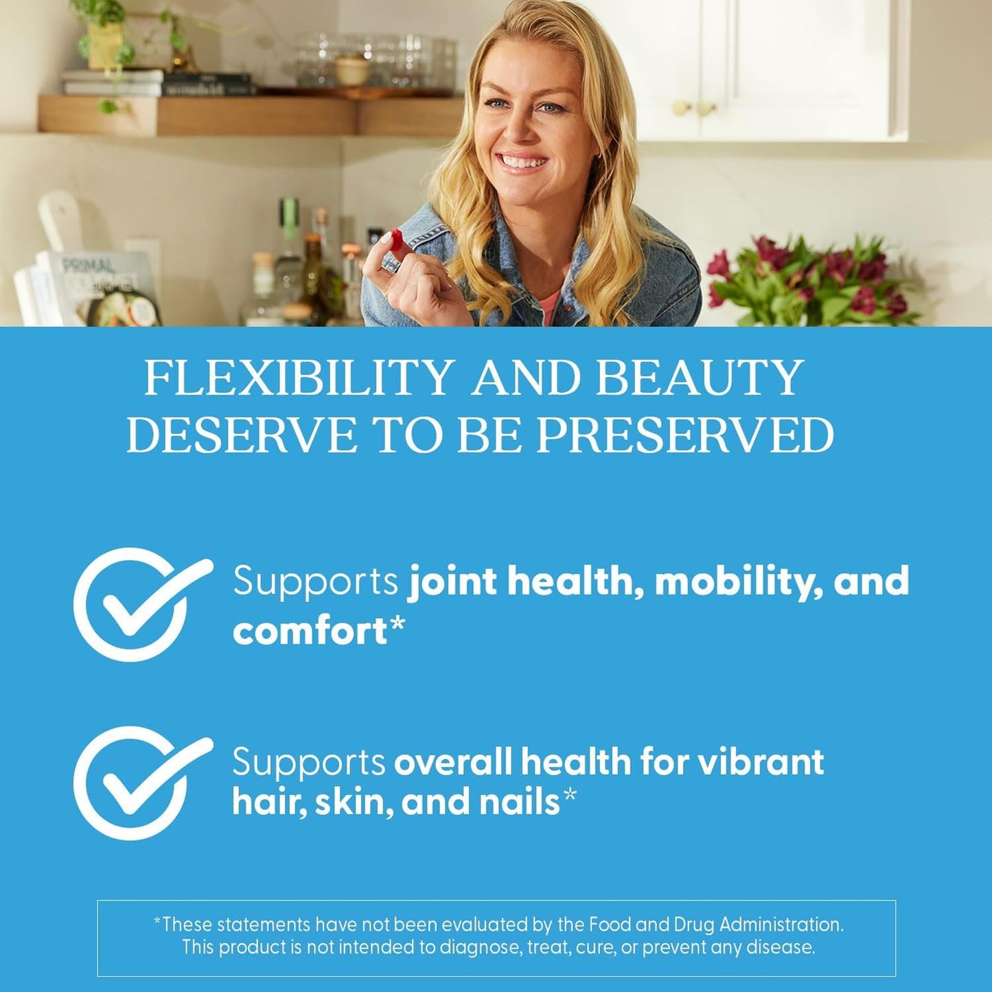 Premium imported Doctor's Best joint flexibility supplement bottle with Vitamin C