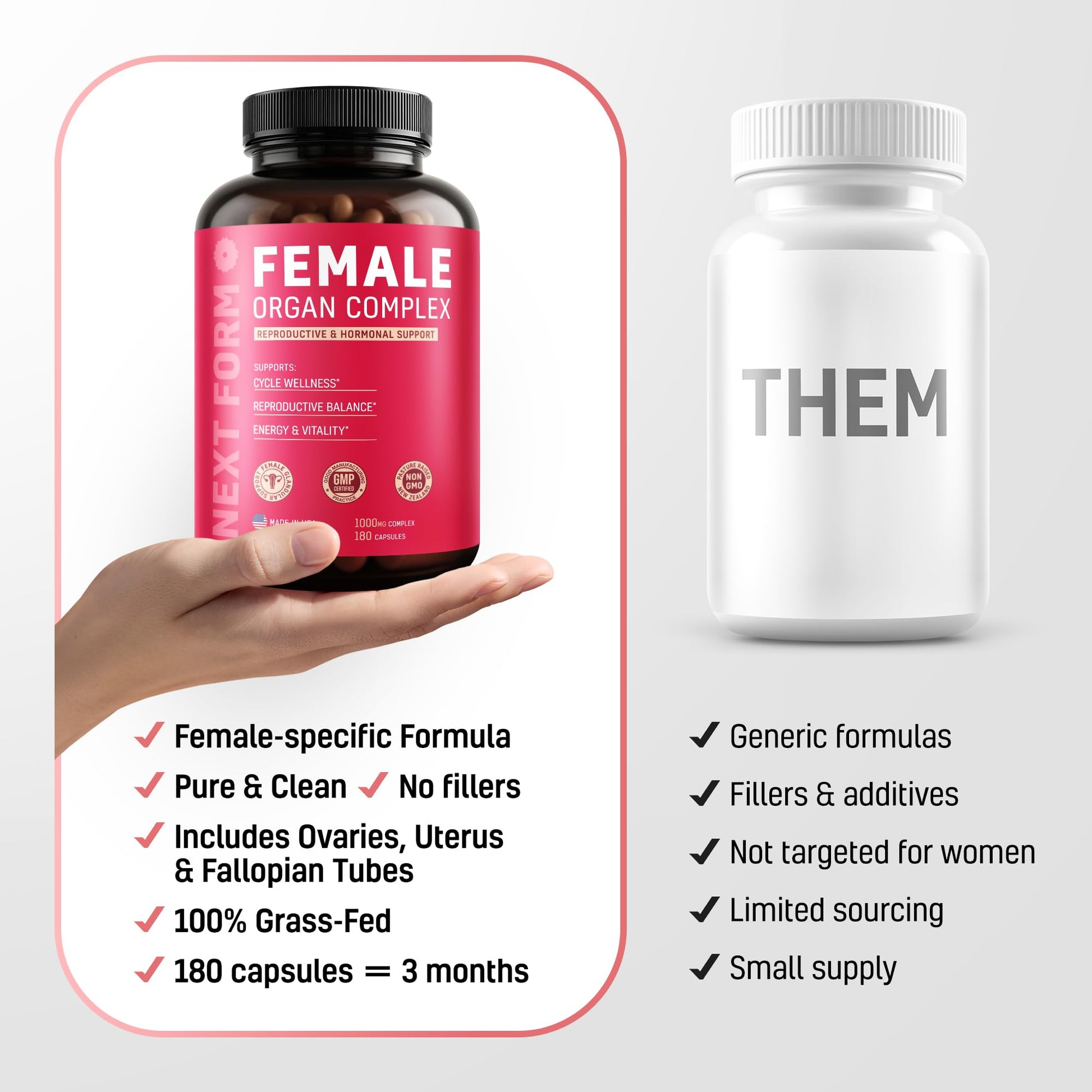 Next Form USA-made beef organ complex supplement