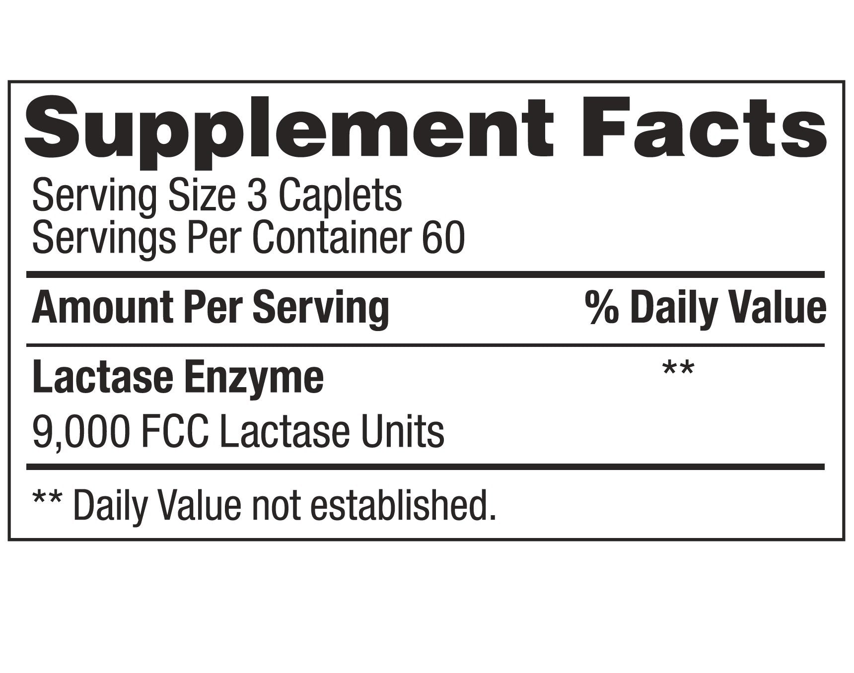 Two pack of Certified Plus lactase enzyme digestive caplets showing daily usage guidelines