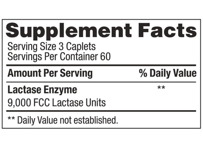 Two pack of Certified Plus lactase enzyme digestive caplets showing daily usage guidelines