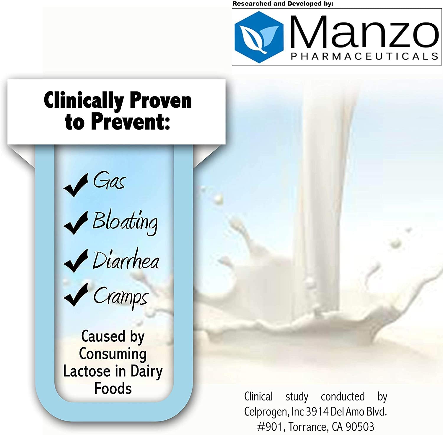 Lacto-Freedom dietary supplement label displaying premium USA imported ingredients list.