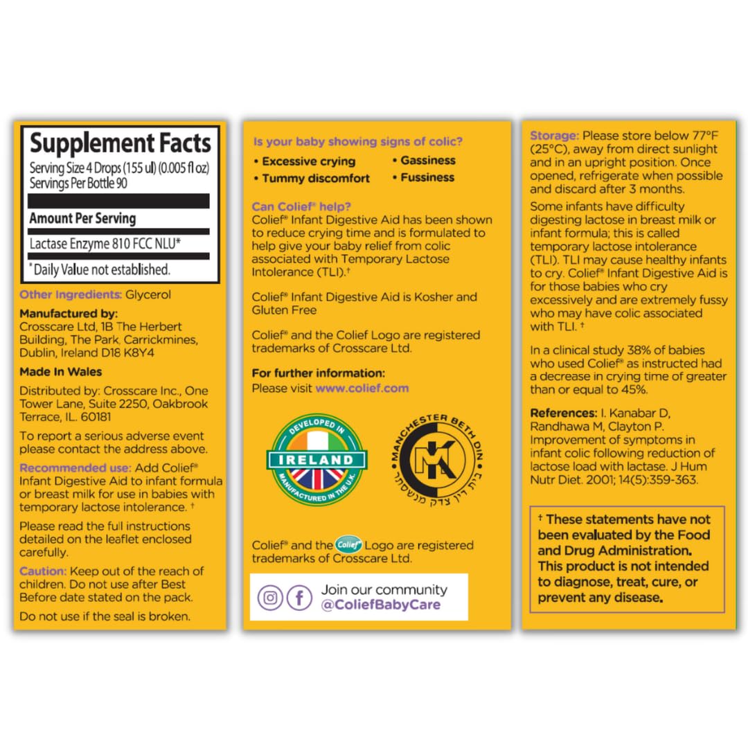 Colief Infant Digestive Aid bottle packaging details