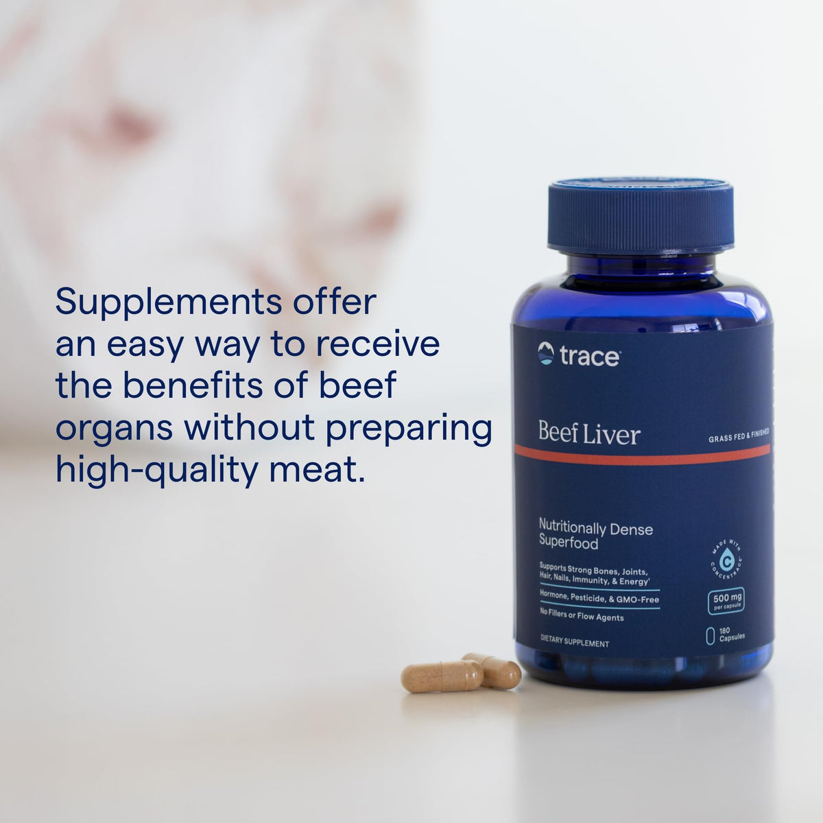 Trace Minerals grass fed beef liver ingredients overview
