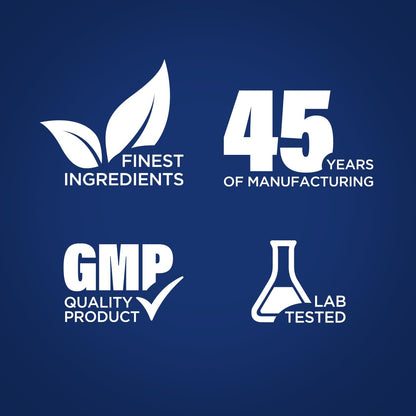 Laboratory tested Piping Rock premium quality assurance seals on a white capsule bottle