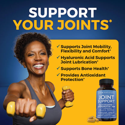 Viva Naturals Glucosamine and Chondroitin capsules for knee comfort and lubrication