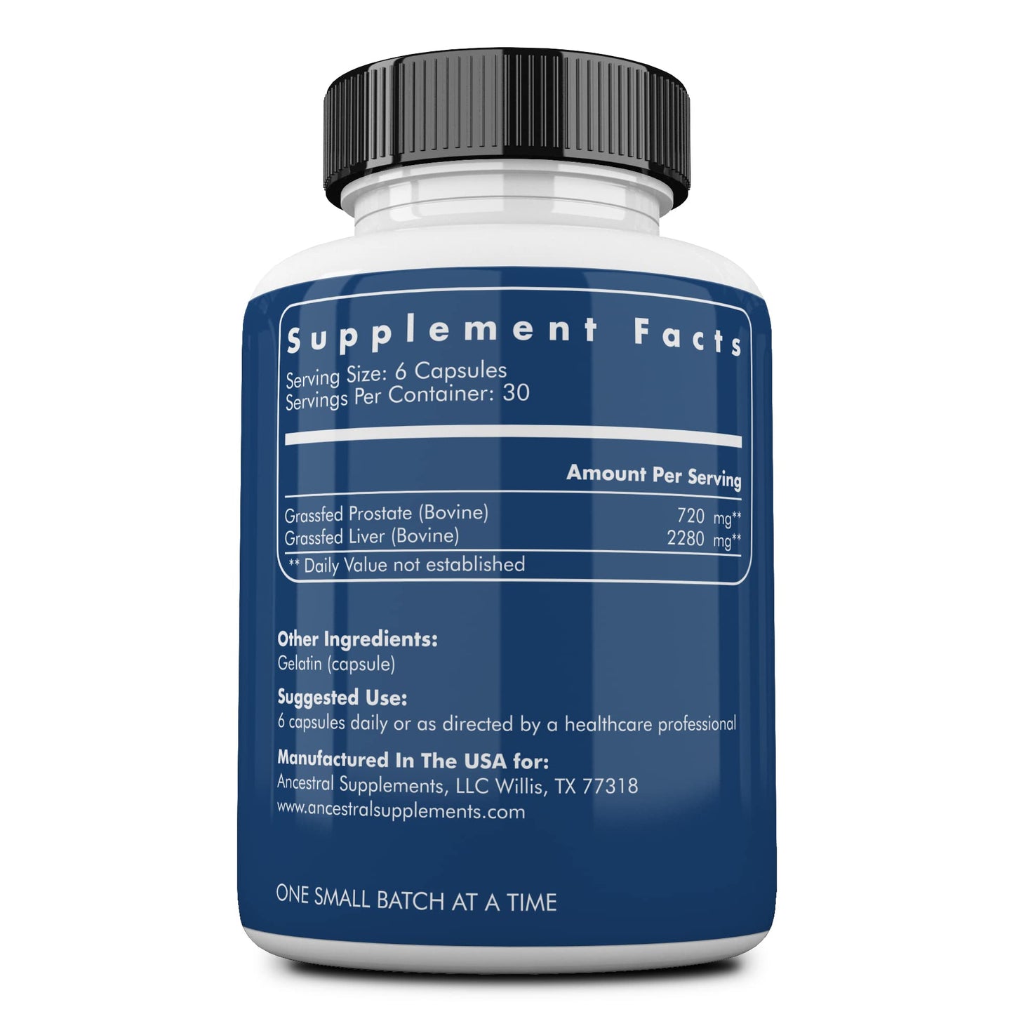 Ancestral Supplements 180 capsules supplement facts and ingredient label details