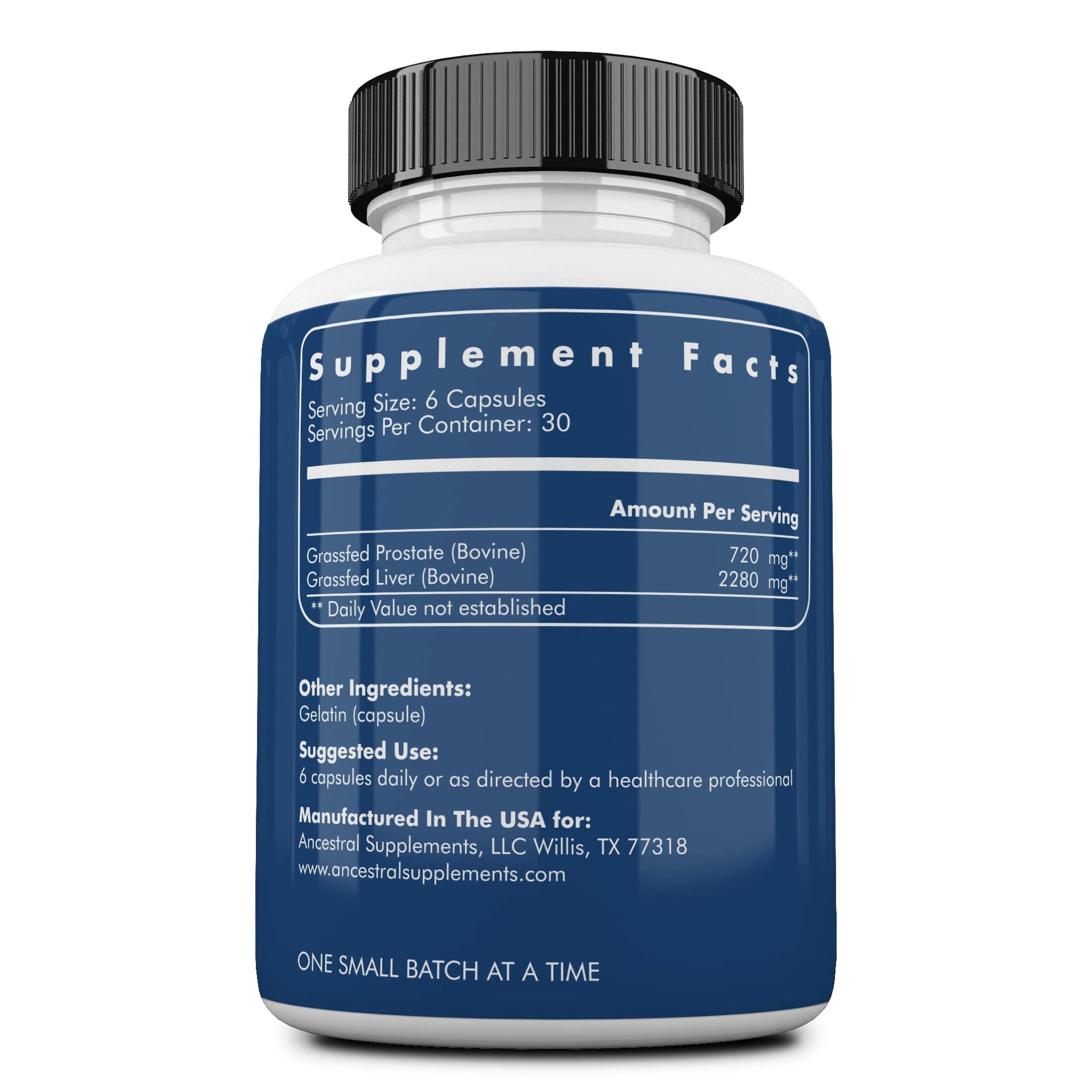 Ancestral Supplements 180 capsules supplement facts and ingredient label details