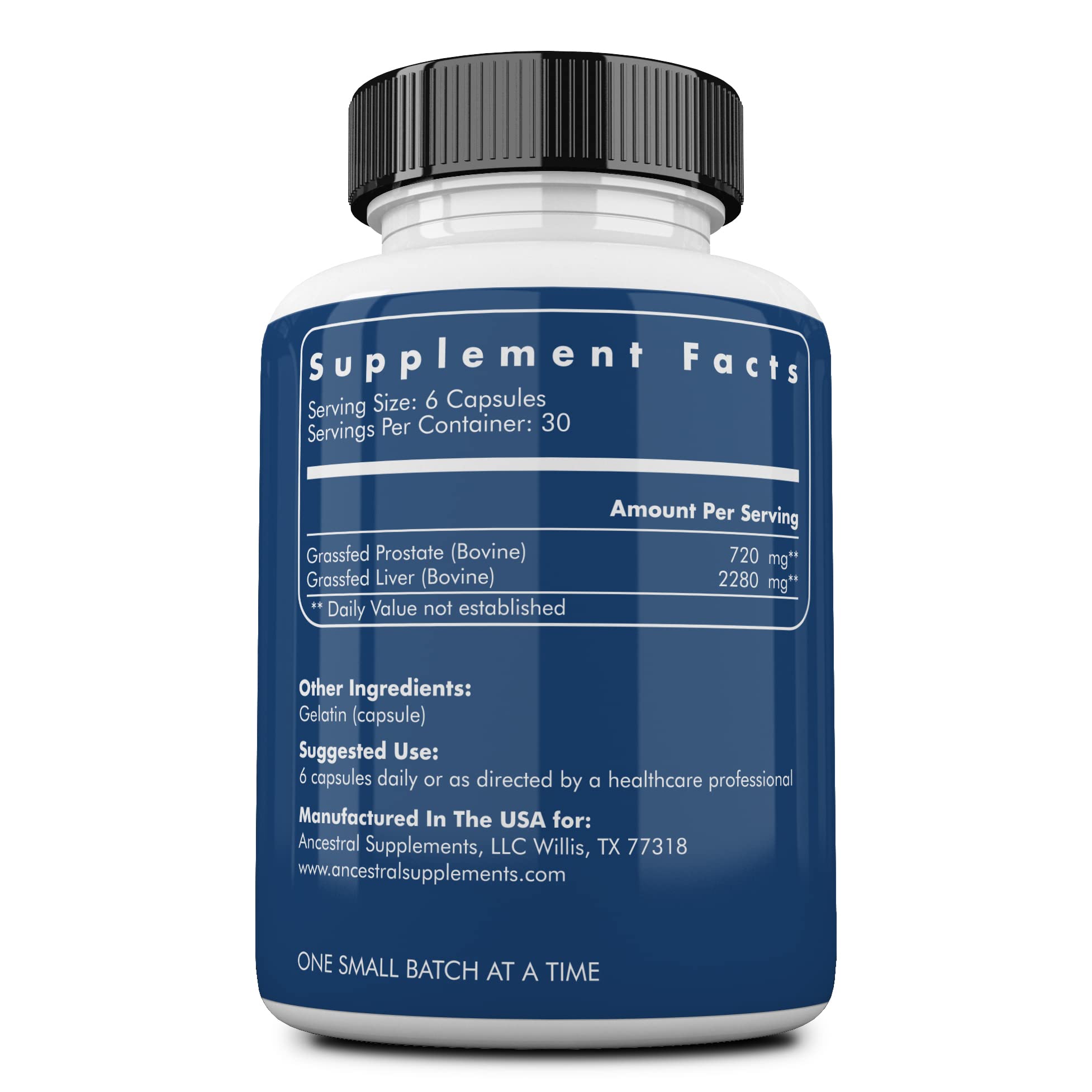 Ancestral Supplements 180 capsules supplement facts and ingredient label details