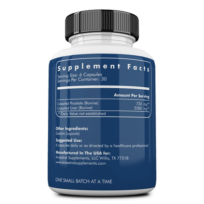 Ancestral Supplements 180 capsules supplement facts and ingredient label details