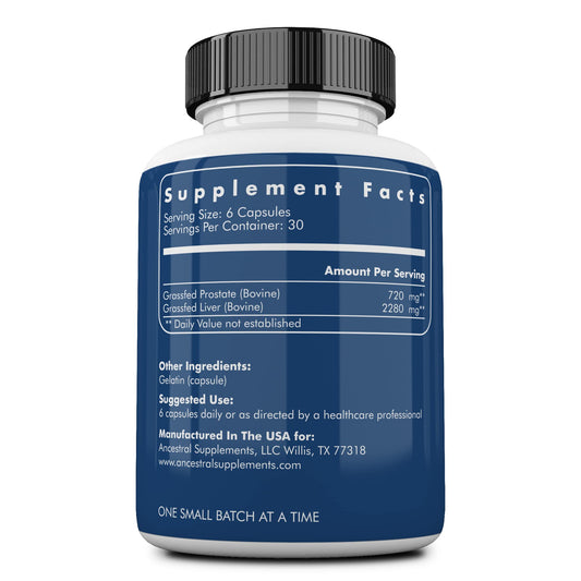 Ancestral Supplements 180 capsules supplement facts and ingredient label details