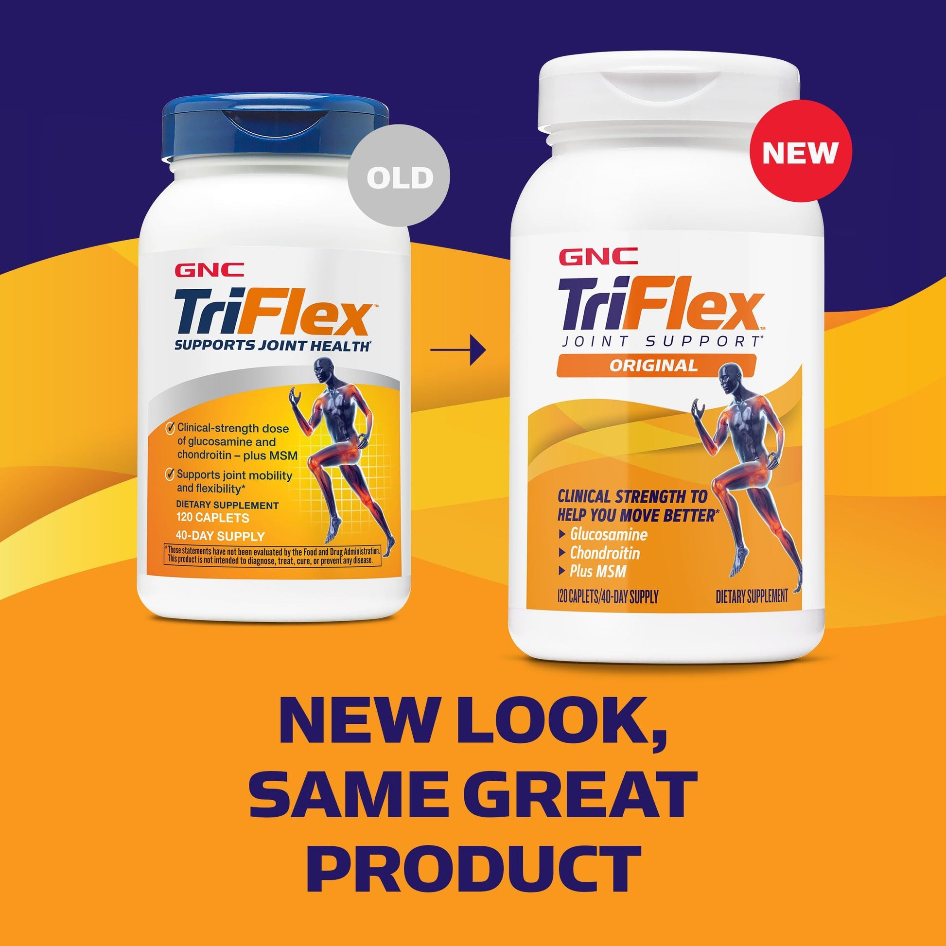 GNC TriFlex MSM 120 caplets secure safety seal view