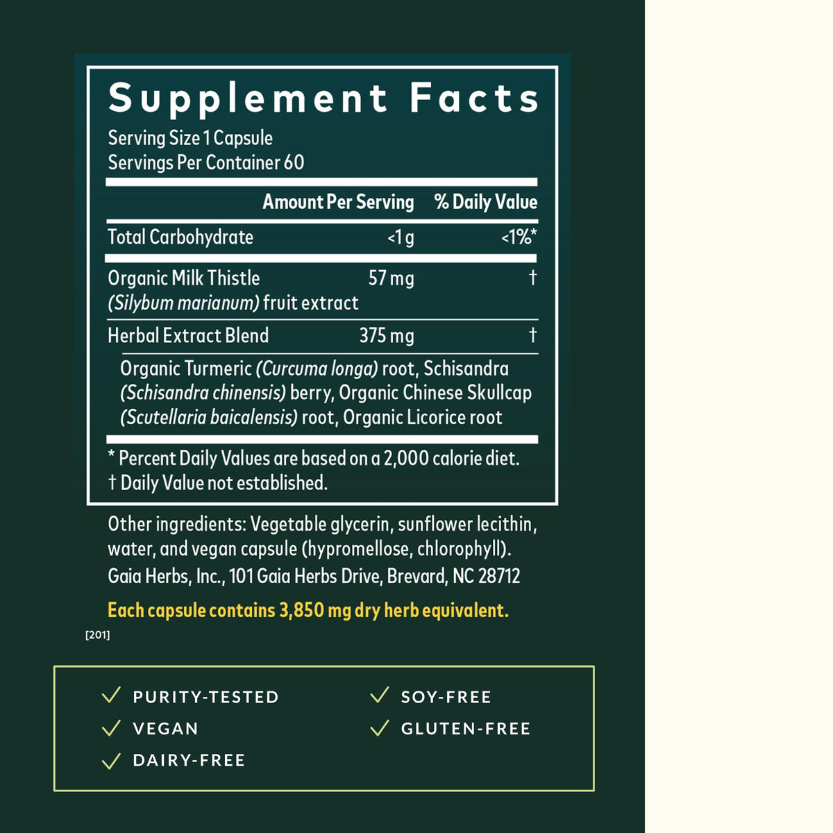 Close-up of Gaia Herbs liquid phyto-capsules showing vegan capsule quality