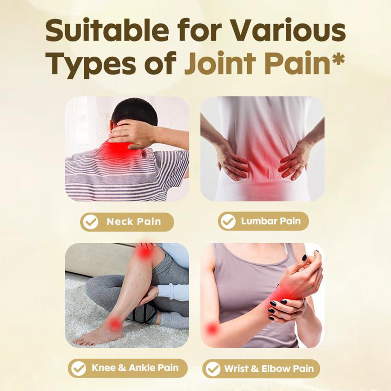 Side angle of Feminize joint care product demonstrating premium imported packaging details