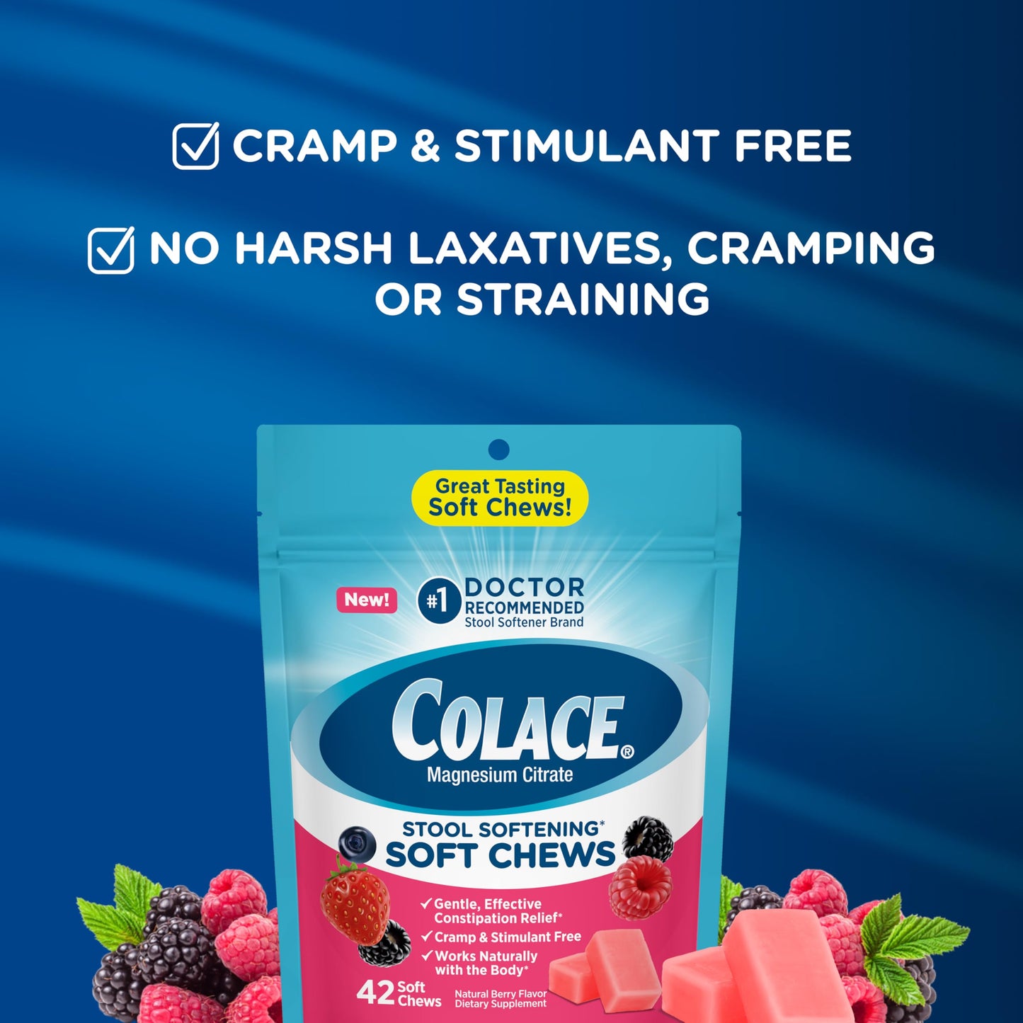 Colace constipation relief product branding
