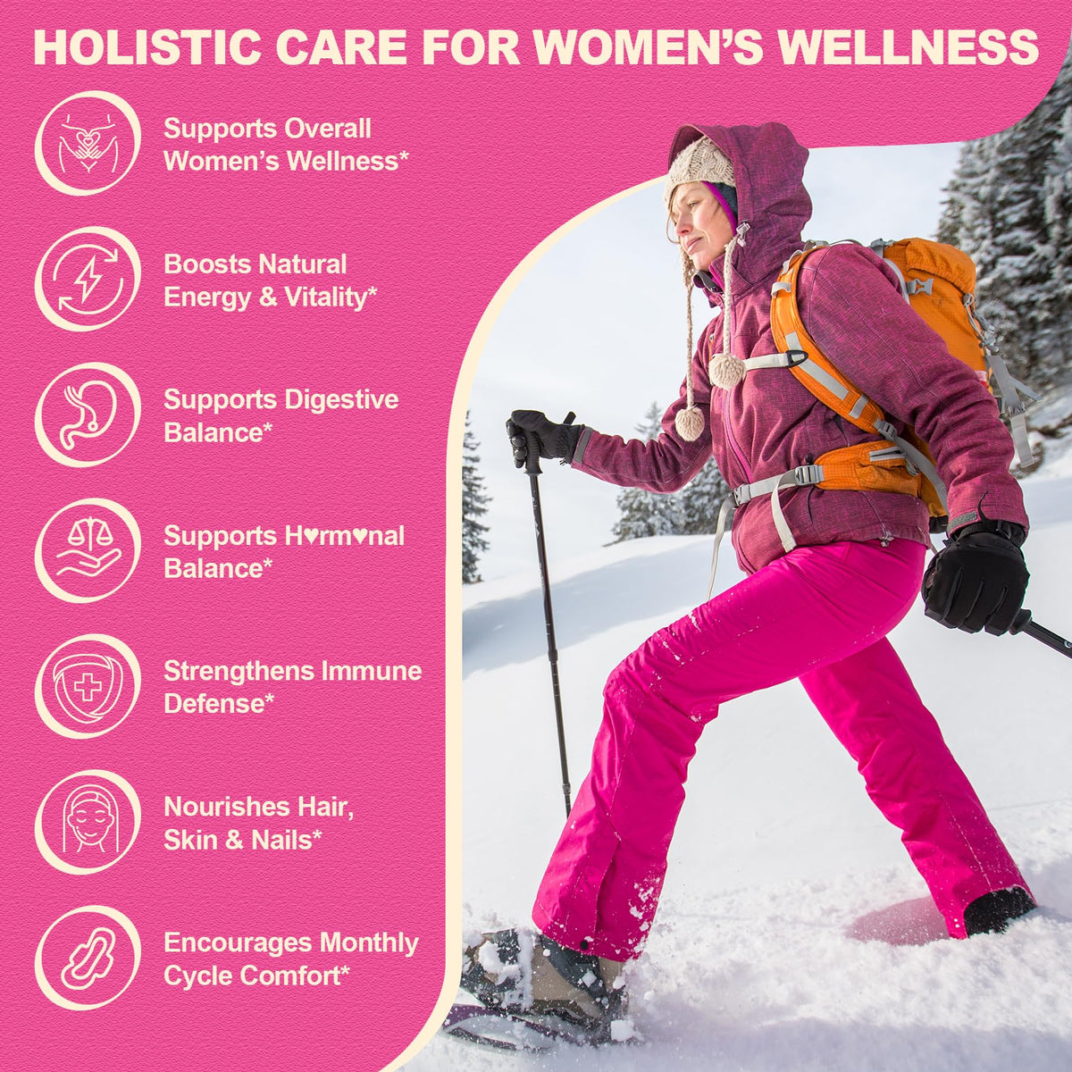SKLIA women wellness supplement capsule count and serving size