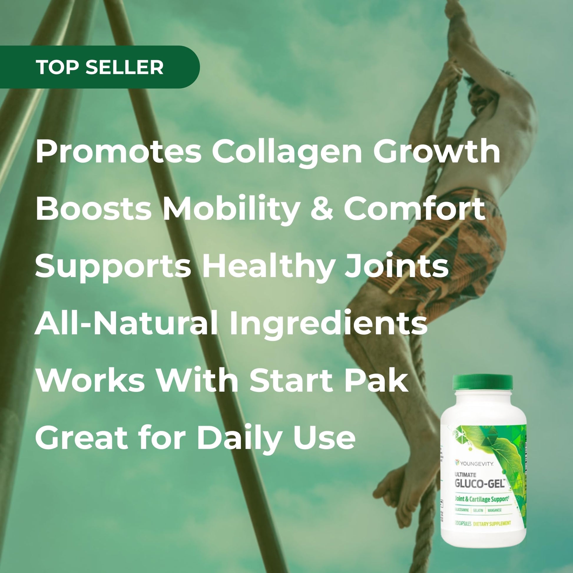 Glucosamine sulfate and gelatin capsules for cartilage and tendon health