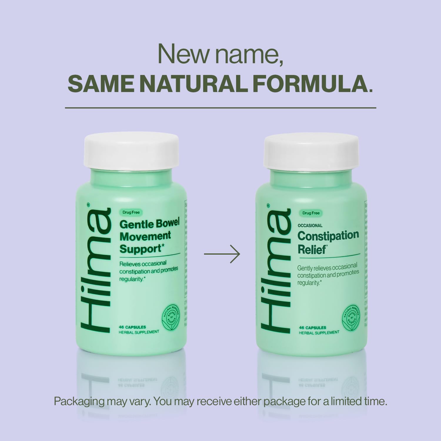Hilma Gentle Bowel vegan capsules supplement label details
