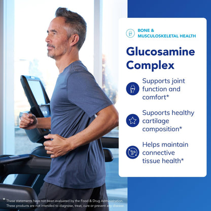 Imported USA joint health dietary capsules supplement fact panel displaying triple action glucosamine blend