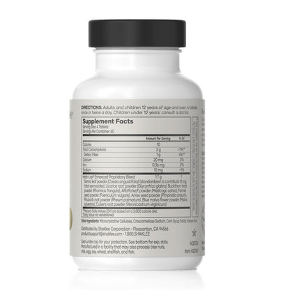 Shaklee Herb-Lax herbal supplement label details