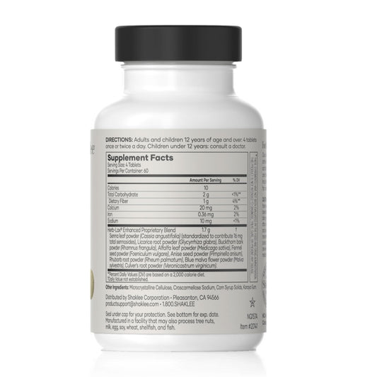 Shaklee Herb-Lax herbal supplement label details