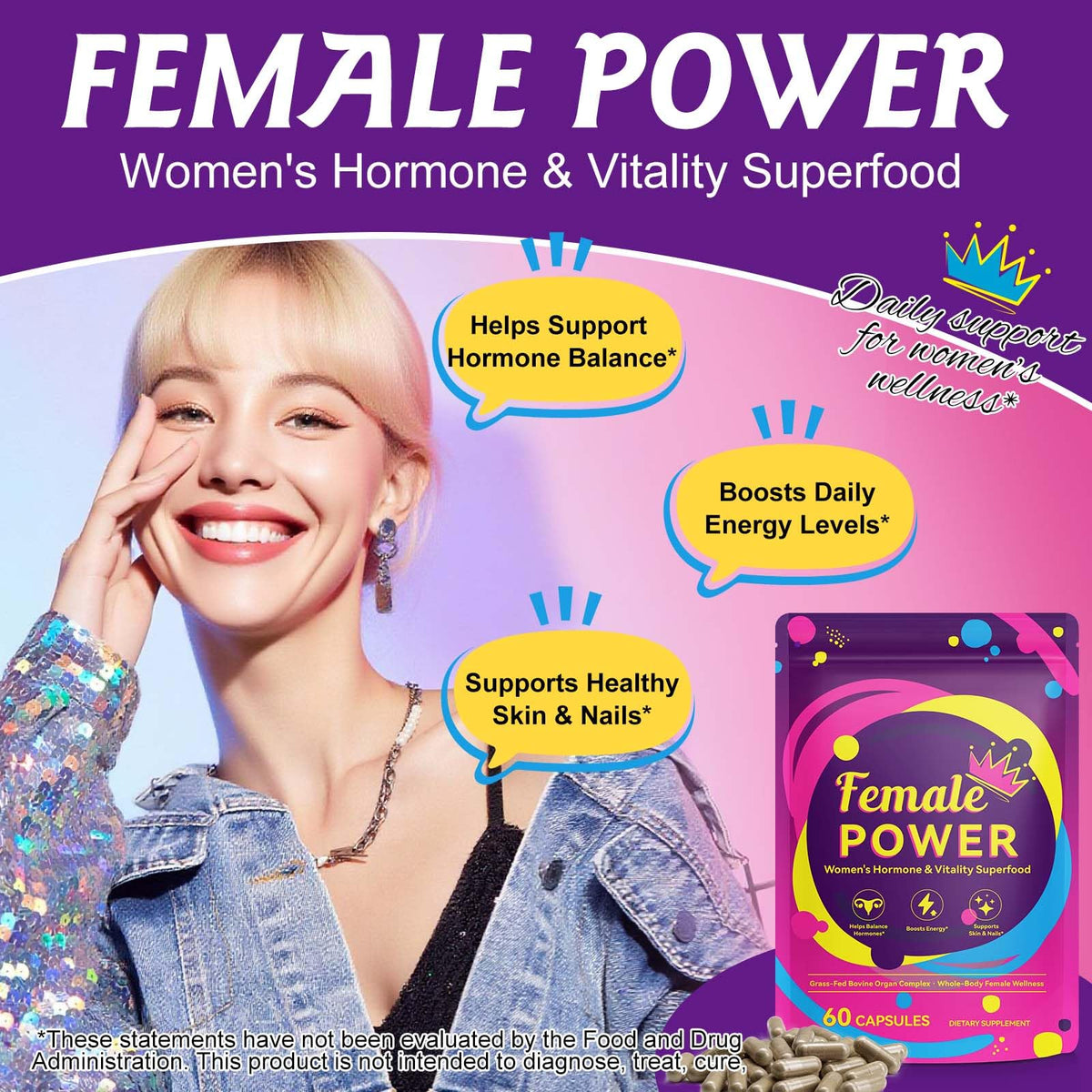 Pack of two hormone balance supplement containers