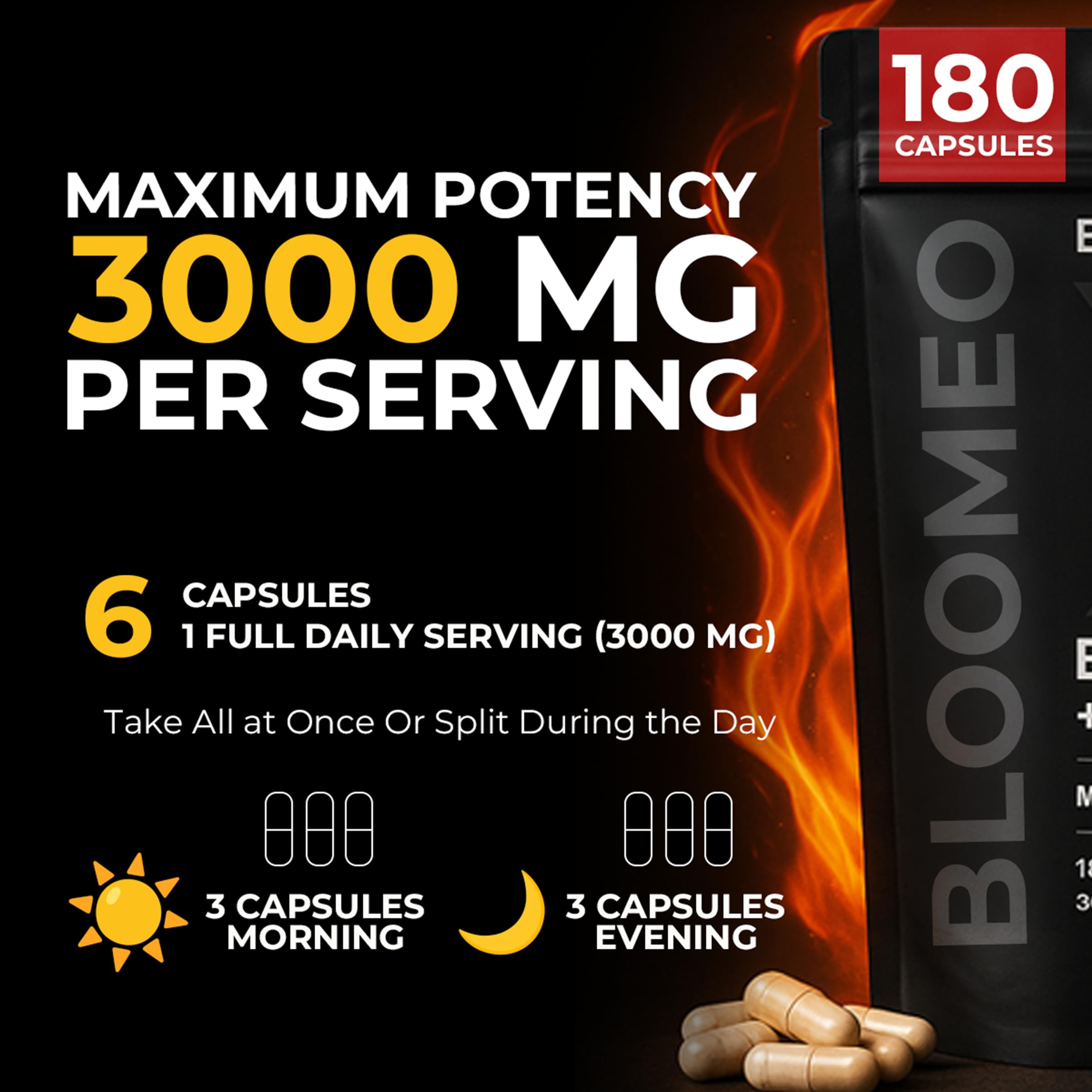 Bloomeo grass fed glandular capsules supplement facts label
