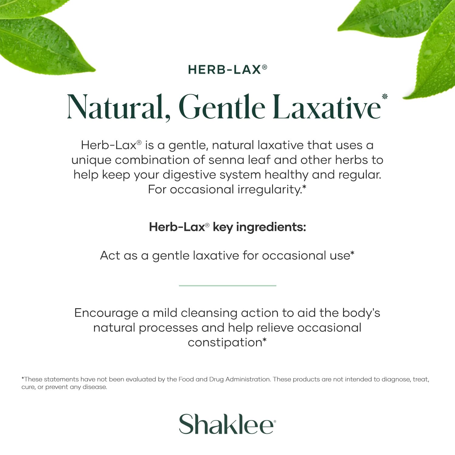 Authentic Shaklee Herb-Lax digestive health formula