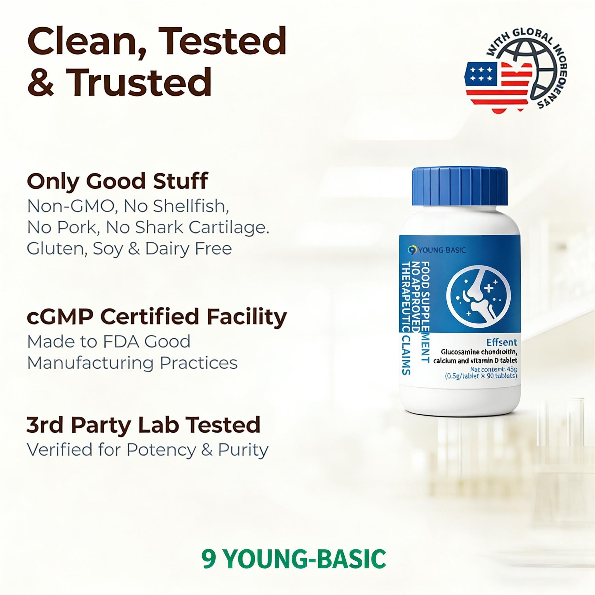 Augen 9 Young Basic four in one joint repair and structural nourishment tablets packaging