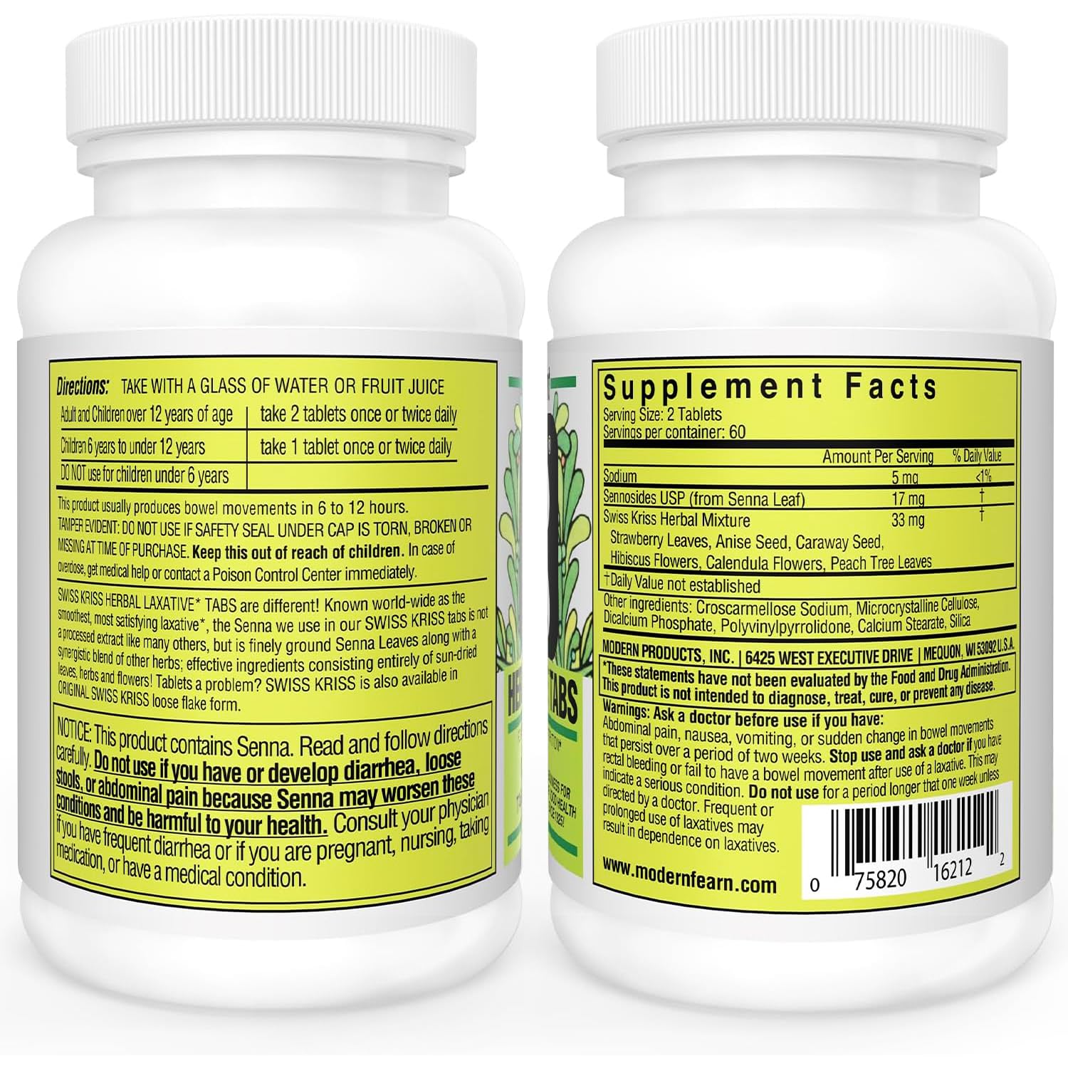 Swiss Kriss 120 tablets bottle packaging