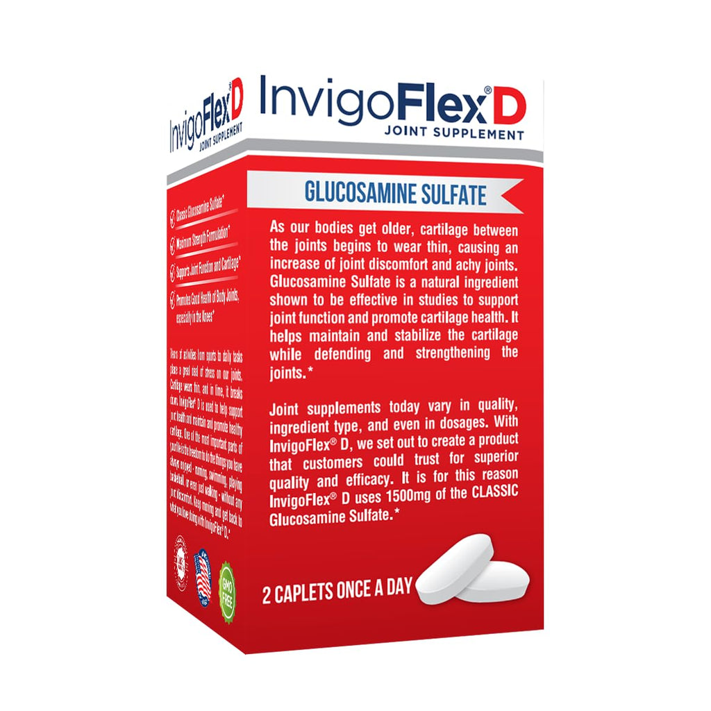 InvigoFlex D premium joint supplement packaging back view