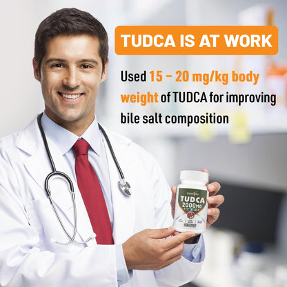 Canarata TUDCA dietary supplement bottle highlighting bile salt formula and 60 tablets count