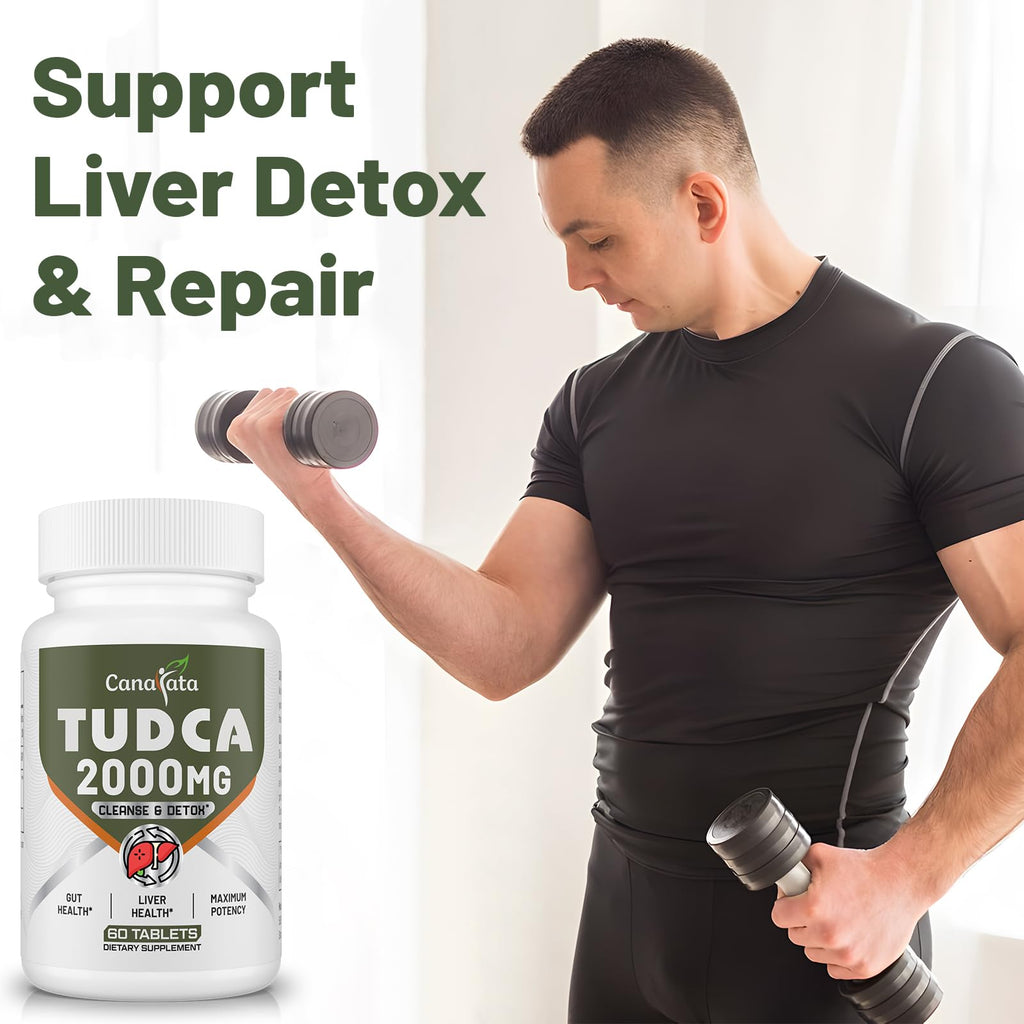 Canarata TUDCA Liver Support 2000mg tablets close up view