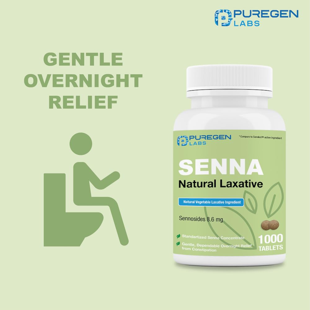 Back label view of Puregen Labs Senna with usage information