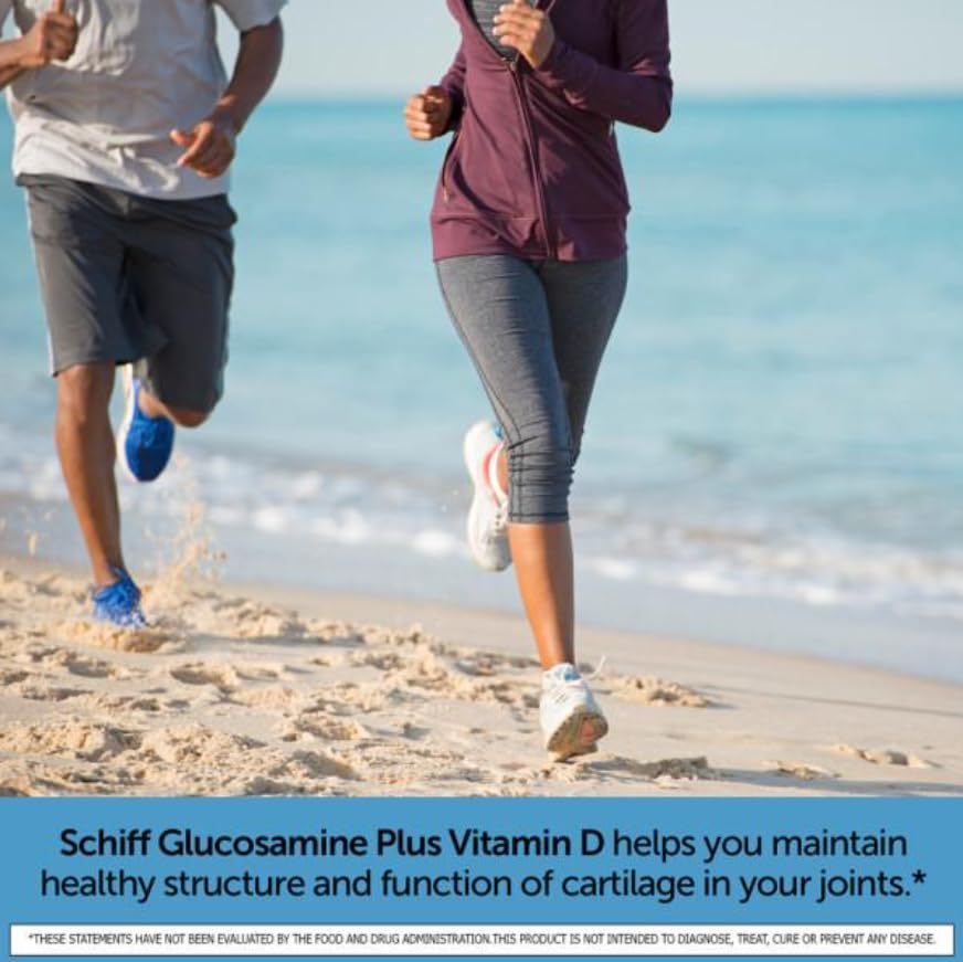 Schiff Glucosamine Hydrochloride 2000mg with Vitamin D3 container standing upright on standard backdrop