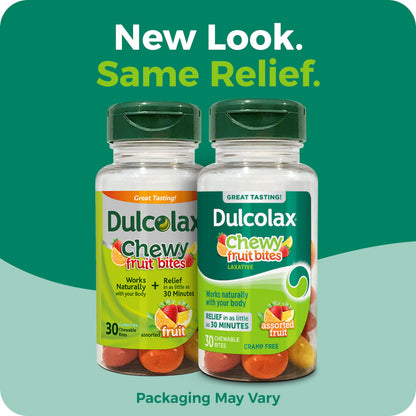 Dulcolax assorted fruit flavor chewy laxative packaging