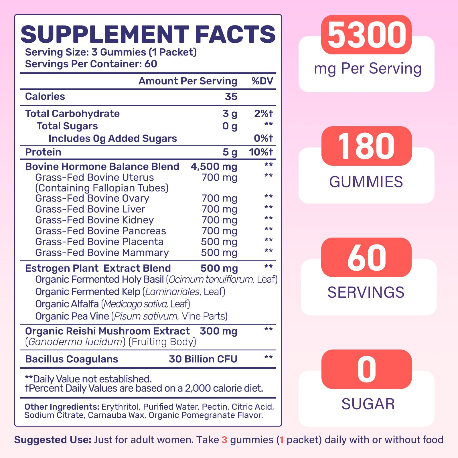 Fepoukak daily female vitality and energy supplement chewable gummies container