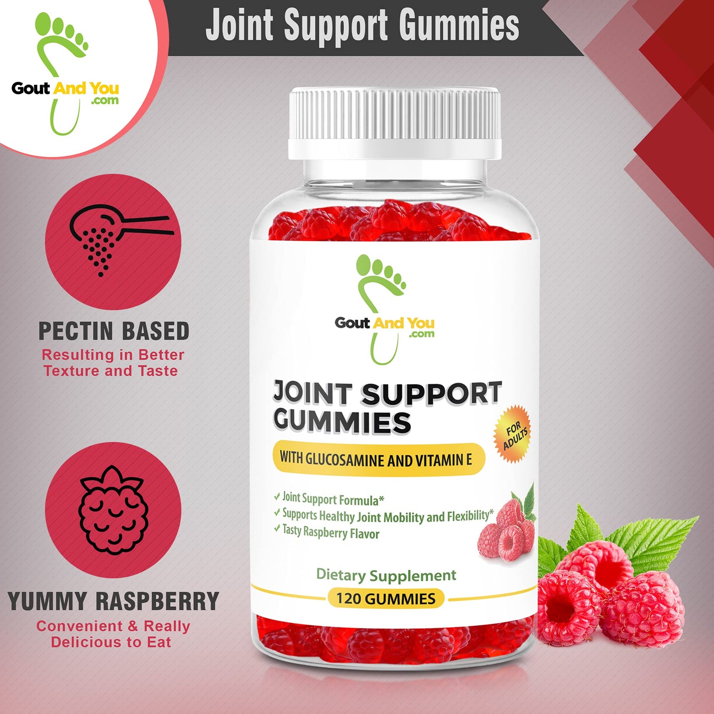 Authentic Gout And You joint health supplements pectin based daily chewables.