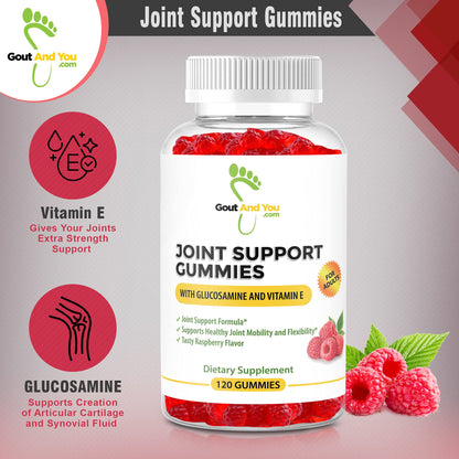 Close up of raspberry joint support gummies for adult knee and hand flexibility.
