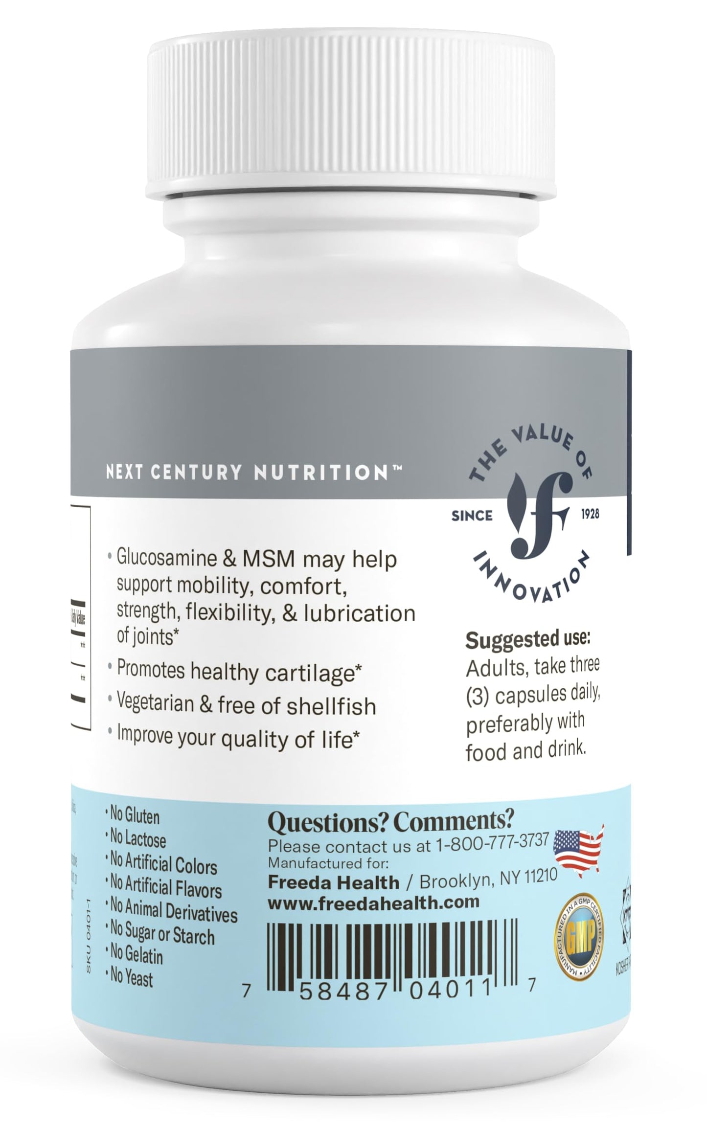 USA imported Freeda glucosamine with msm for cartilage support