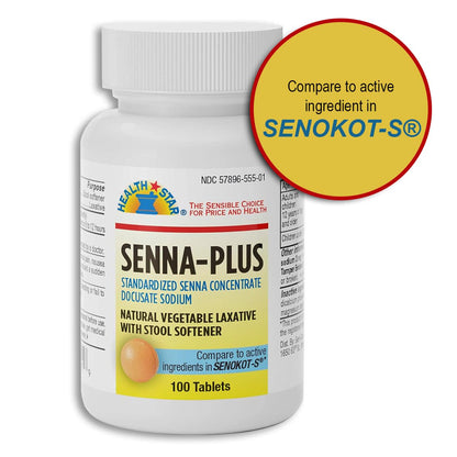 GeriCare Senna Plus laxative tablets packaging top view