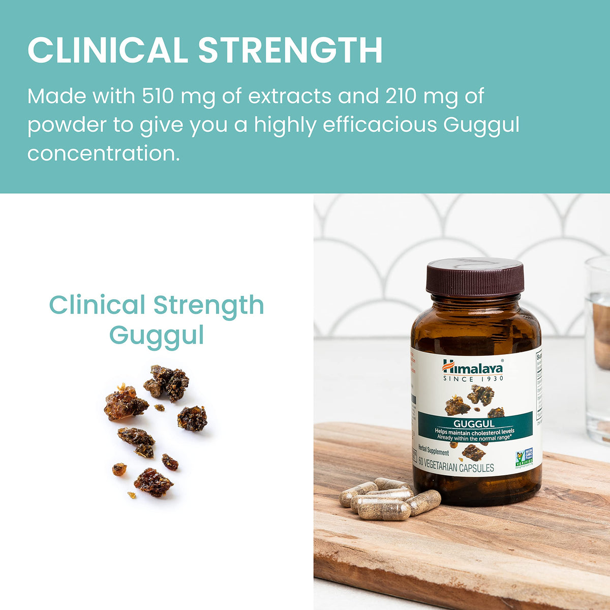 Himalaya Guggul sixty count bottle clinical wellness packaging