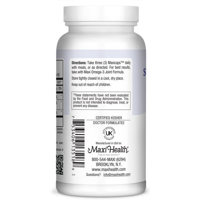 Maxi Health OptiMSM and Glucosamine Kosher capsules packaging detailed view