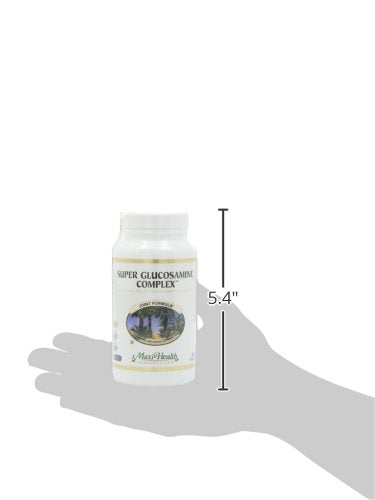 Authentic imported Maxi Health joint health capsules bottle side view showing directions